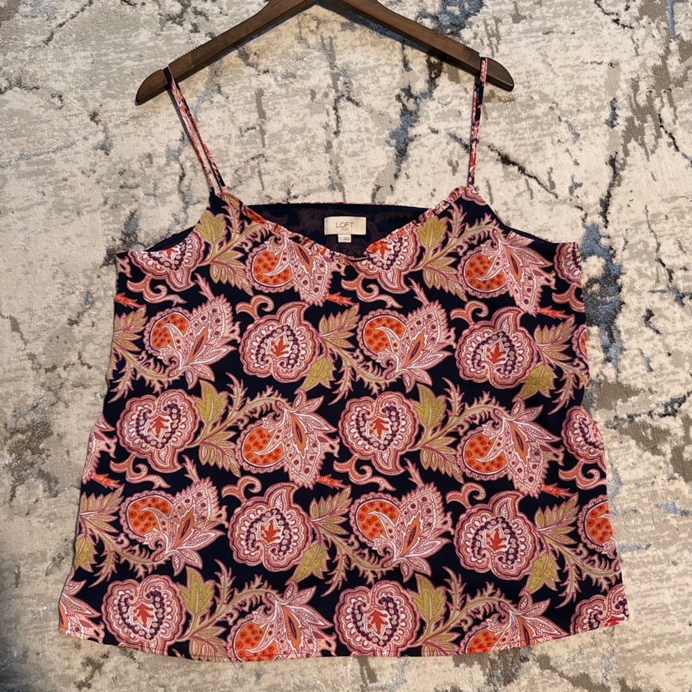 LOFT Pink Floral Camisole Top